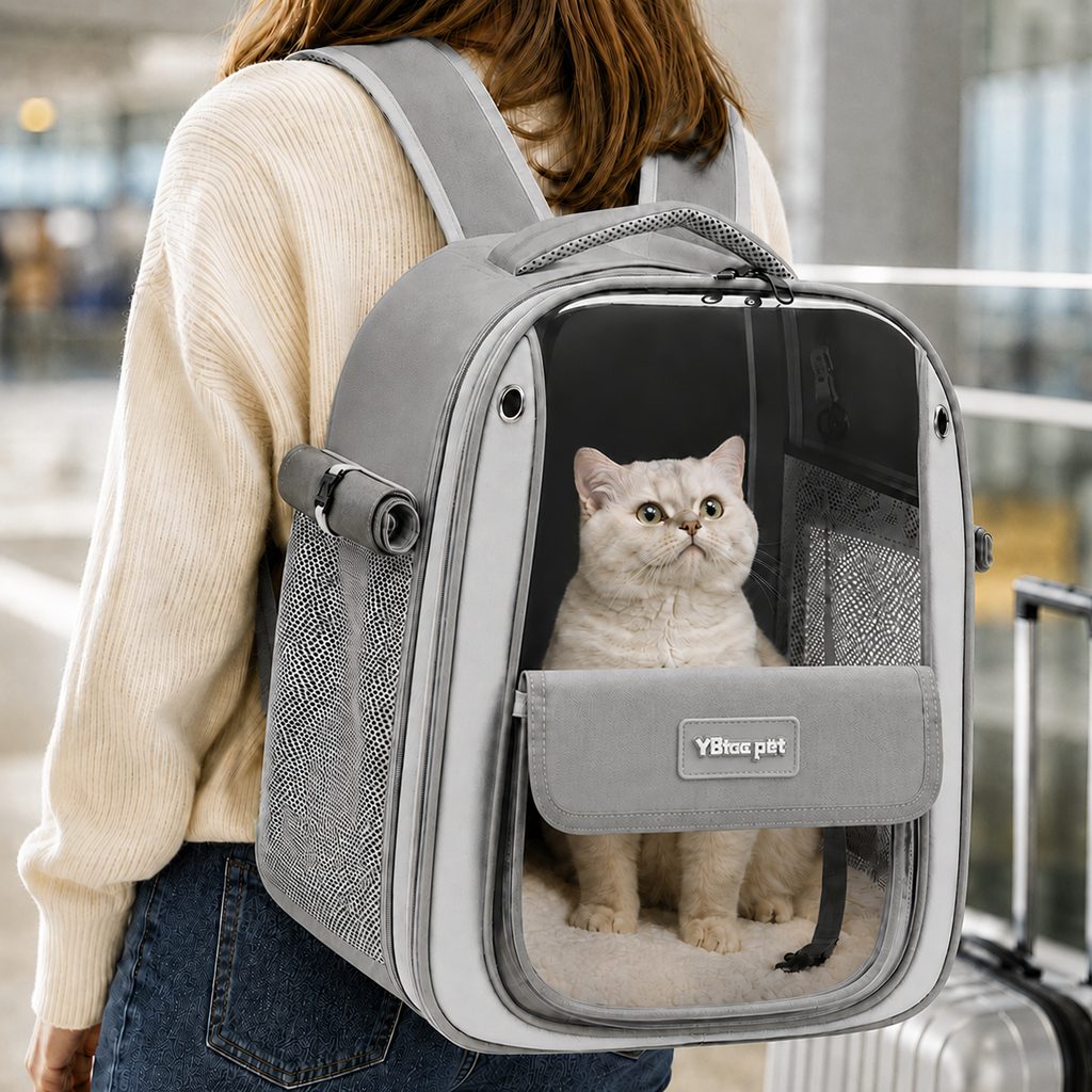 Transparent Cat Backpack Carrier for Travel & Vet Visits
