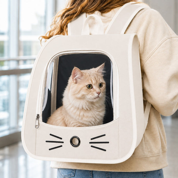 Transparent Cat Backpack Carrier for Travel & Vet Visits
