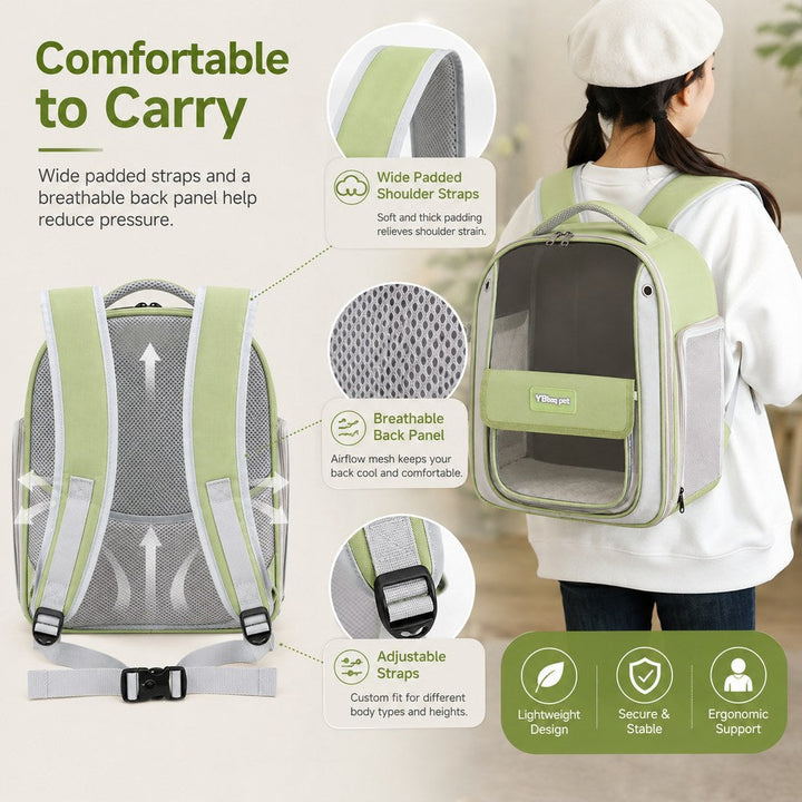 Transparent Cat Backpack Carrier for Travel & Vet Visits