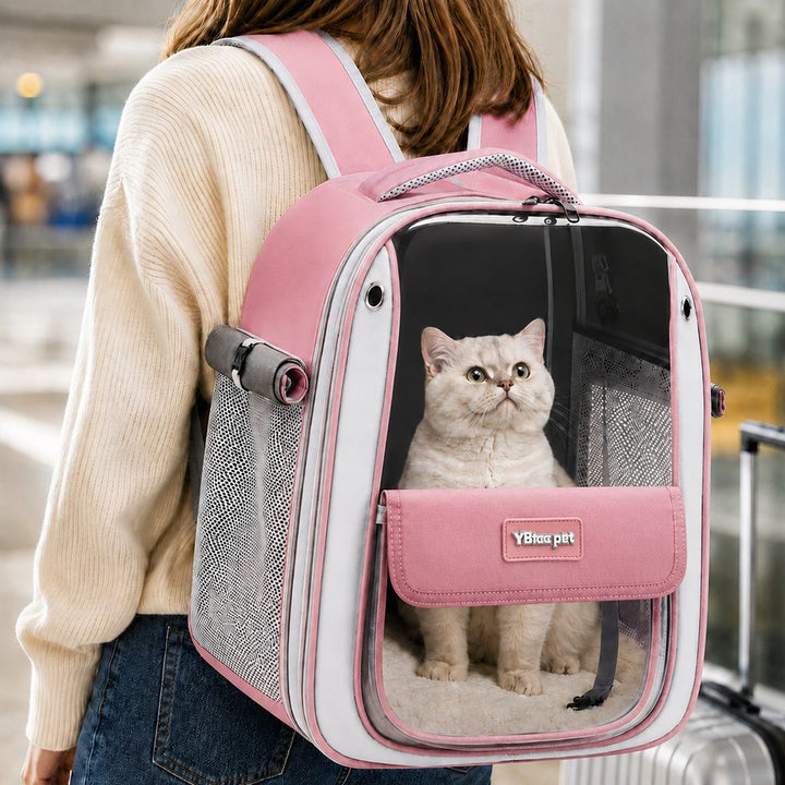 Transparent Cat Backpack Carrier for Travel & Vet Visits