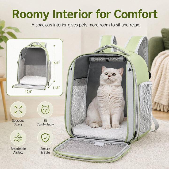 Transparent Cat Backpack Carrier for Travel & Vet Visits