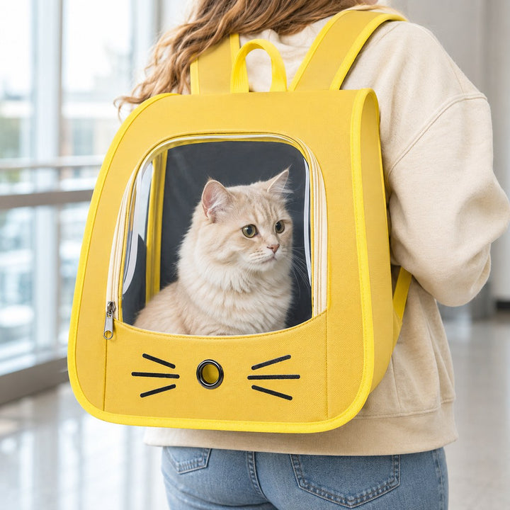 Transparent Cat Backpack Carrier for Travel & Vet Visits