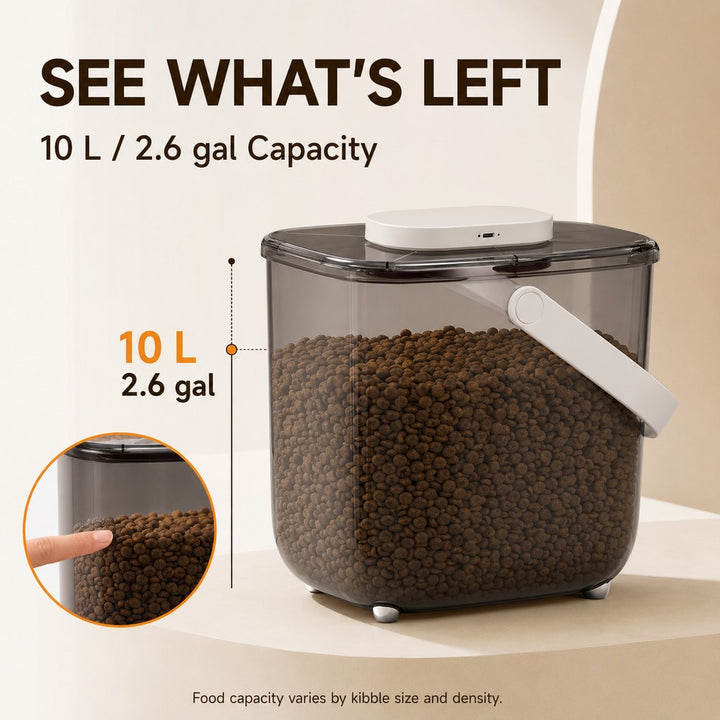 10L Automatic Vacuum Pet Food Storage Container for Pantry & Feeding Stations