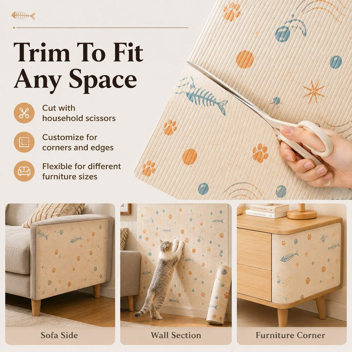 Self-Adhesive Cat Scratch Mat for Wall & Furniture Protection