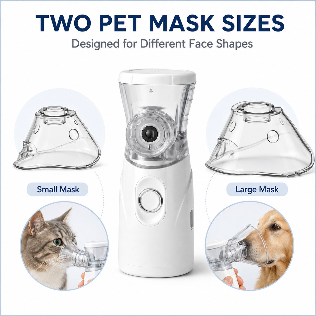 Portable Pet Mist Care Kit for Dogs & Cats | Rechargeable Handheld Device with Two Masks