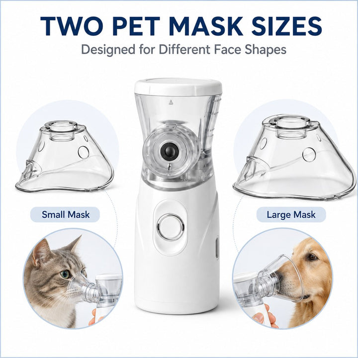 Portable Pet Mist Care Kit for Dogs & Cats | Rechargeable Handheld Device with Two Masks