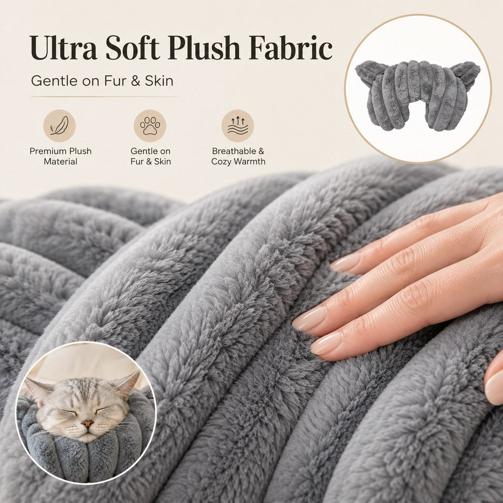Cozy U-Shaped Pet Neck Pillow for Cats & Small Dogs