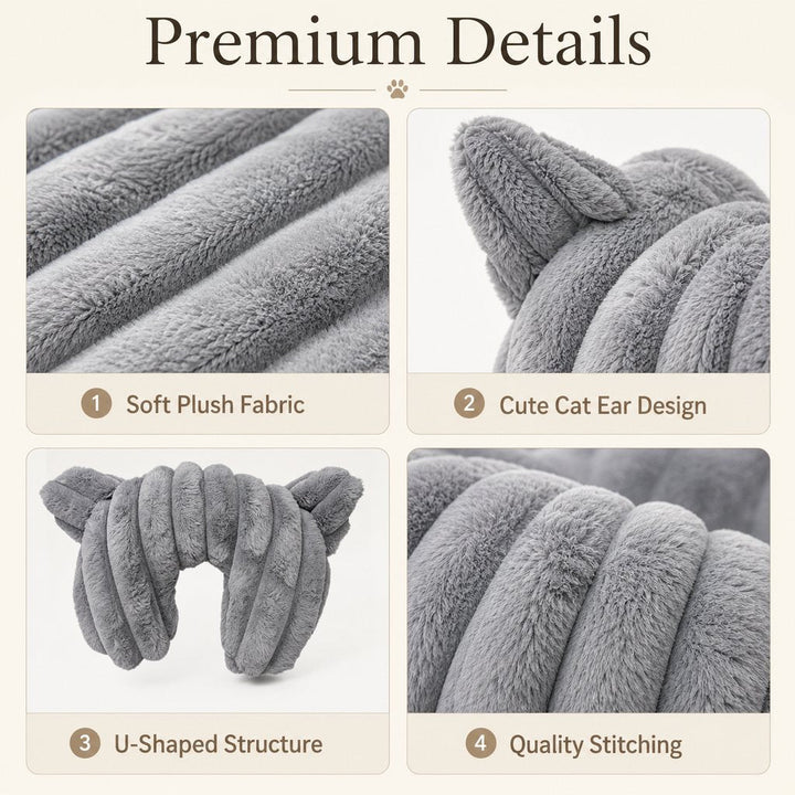 Cozy U-Shaped Pet Neck Pillow for Cats & Small Dogs