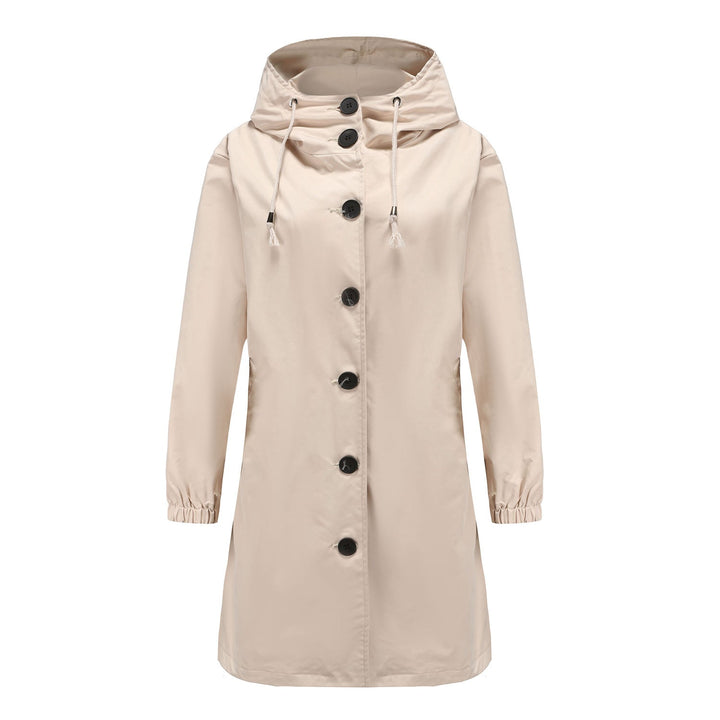 Women's Casual Relaxed Hooded Jacket with Buttons