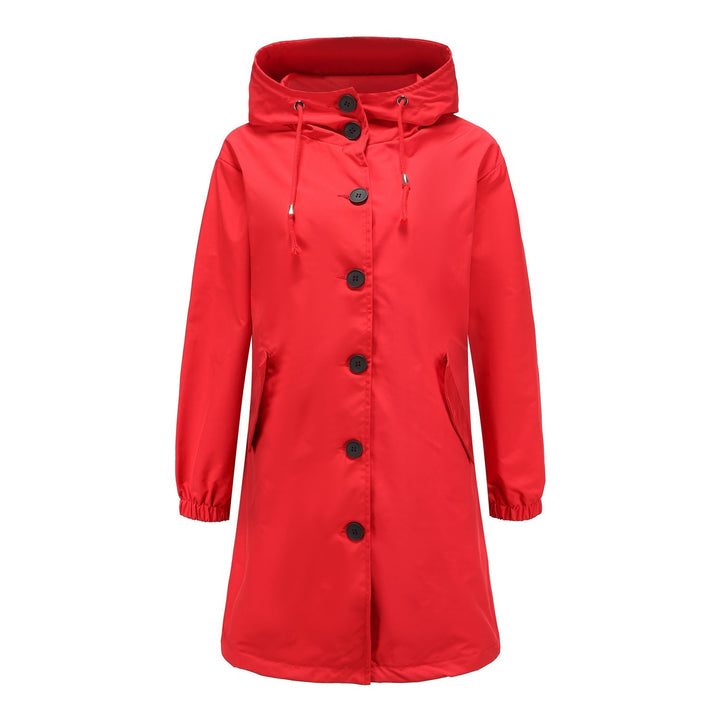 Women's Casual Relaxed Hooded Jacket with Buttons