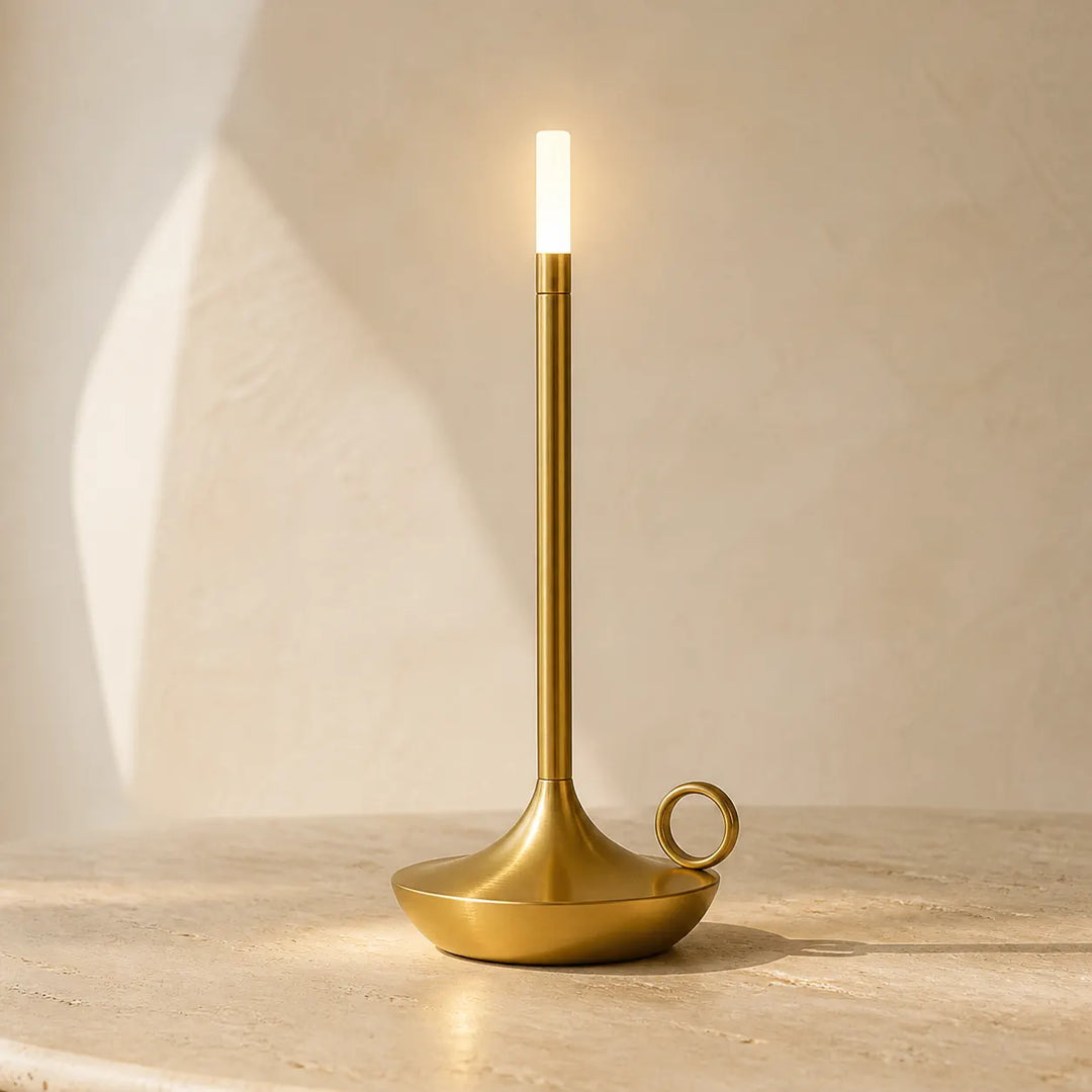 Vintage Candlelight LED Table Lamp - Touch Dimming, USB Rechargeable