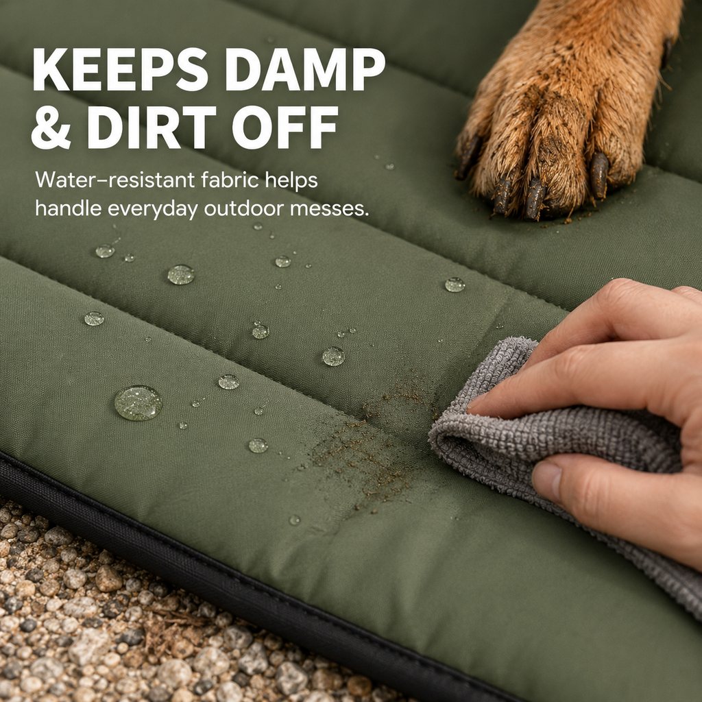 Portable Roll-Up Dog Travel Mat for Camping & Car Trips | Keeps Pets Off Damp, Dirty Ground