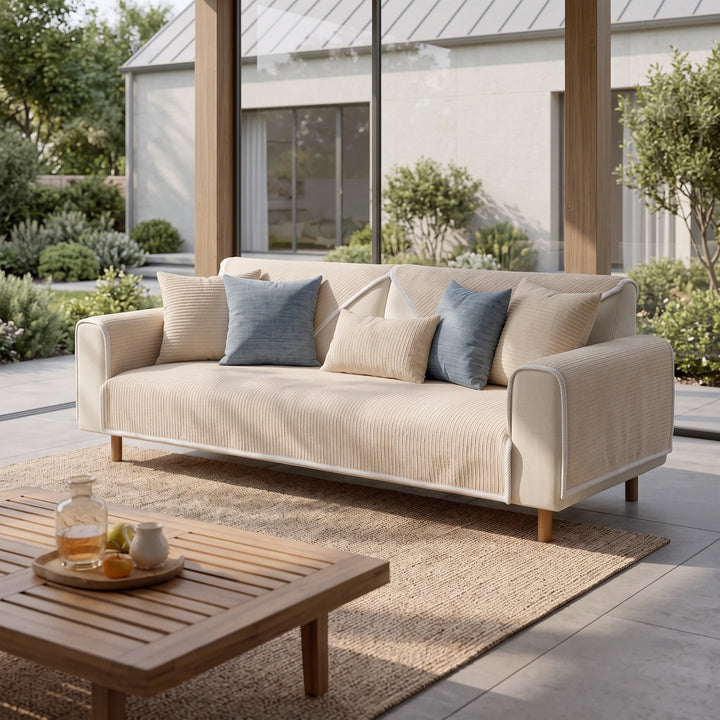 Waterproof Chenille Couch Cover with Anti Slip Backing for Pets and Furniture