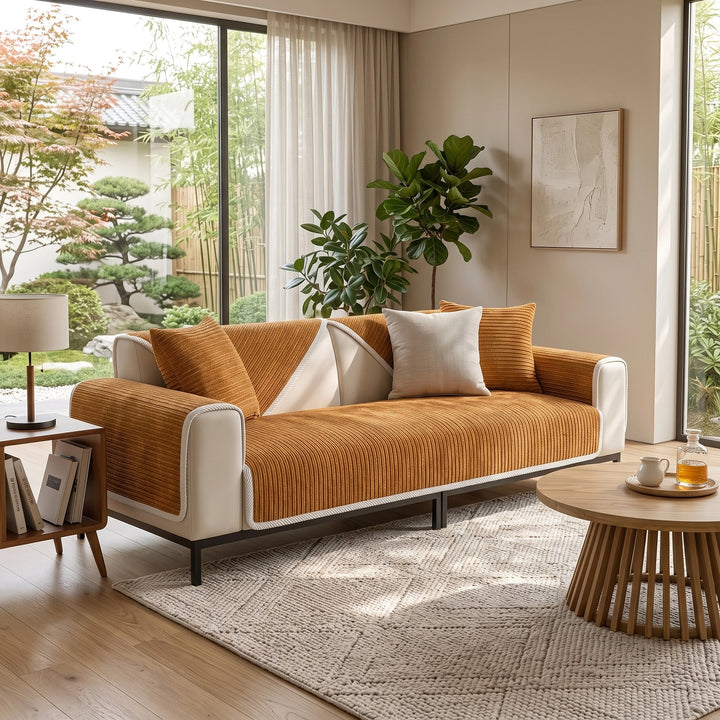 Waterproof Chenille Couch Cover with Anti Slip Backing for Pets and Furniture