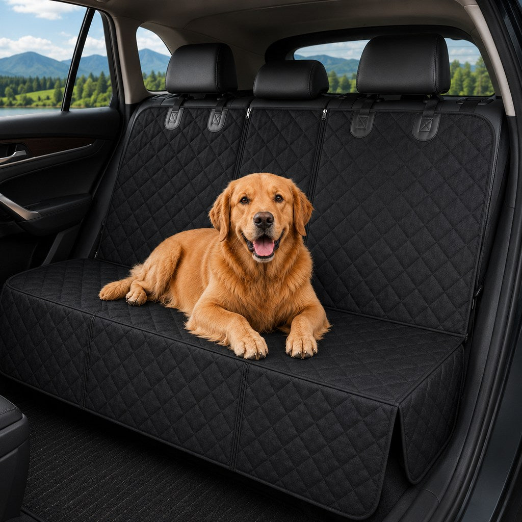 Waterproof Dog Car Back Seat Cover for Road Trips | Protects from Mud, Fur & Scratches