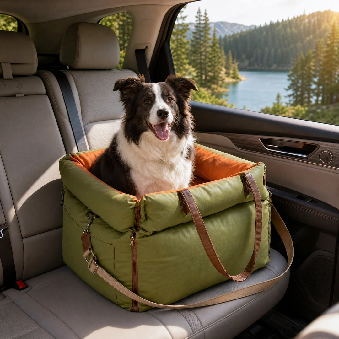 Waterproof Dog Car Seat with LATCH System and Expandable Front Panel