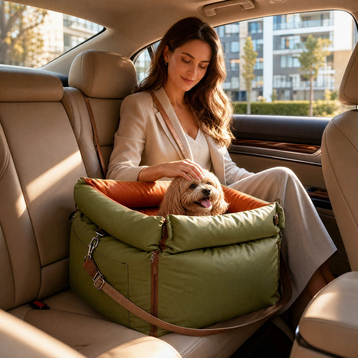 Waterproof Dog Car Seat with LATCH System and Expandable Front Panel