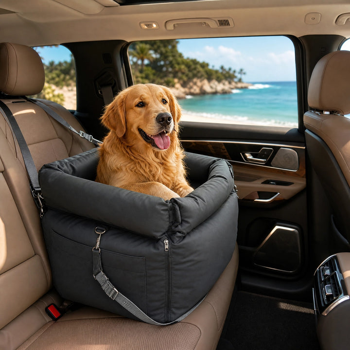 Waterproof Dog Car Seat with LATCH System and Expandable Front Panel
