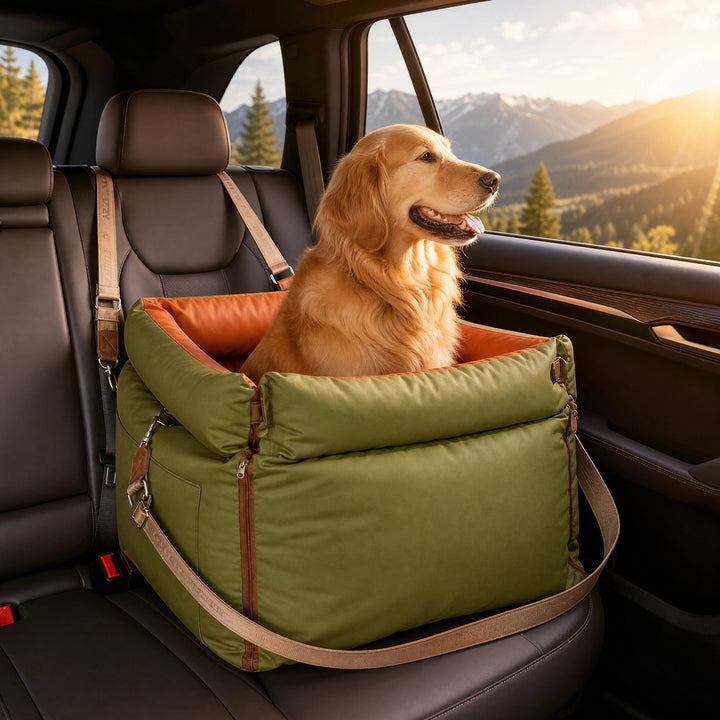 Waterproof Dog Car Seat with LATCH System and Expandable Front Panel