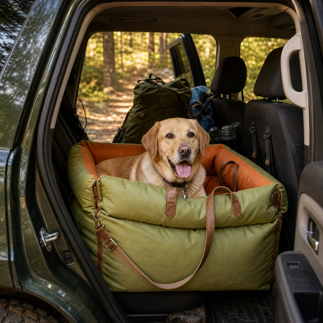 Waterproof Dog Car Seat with LATCH System and Expandable Front Panel