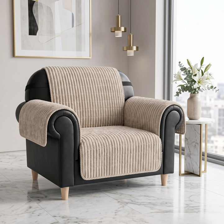 Waterproof Flannel Sofa Cover with Non Slip Backing for Recliners and Sofas