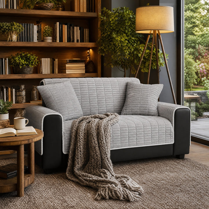 Waterproof Flannel Sofa Cover with Non Slip Backing for Recliners and Sofas