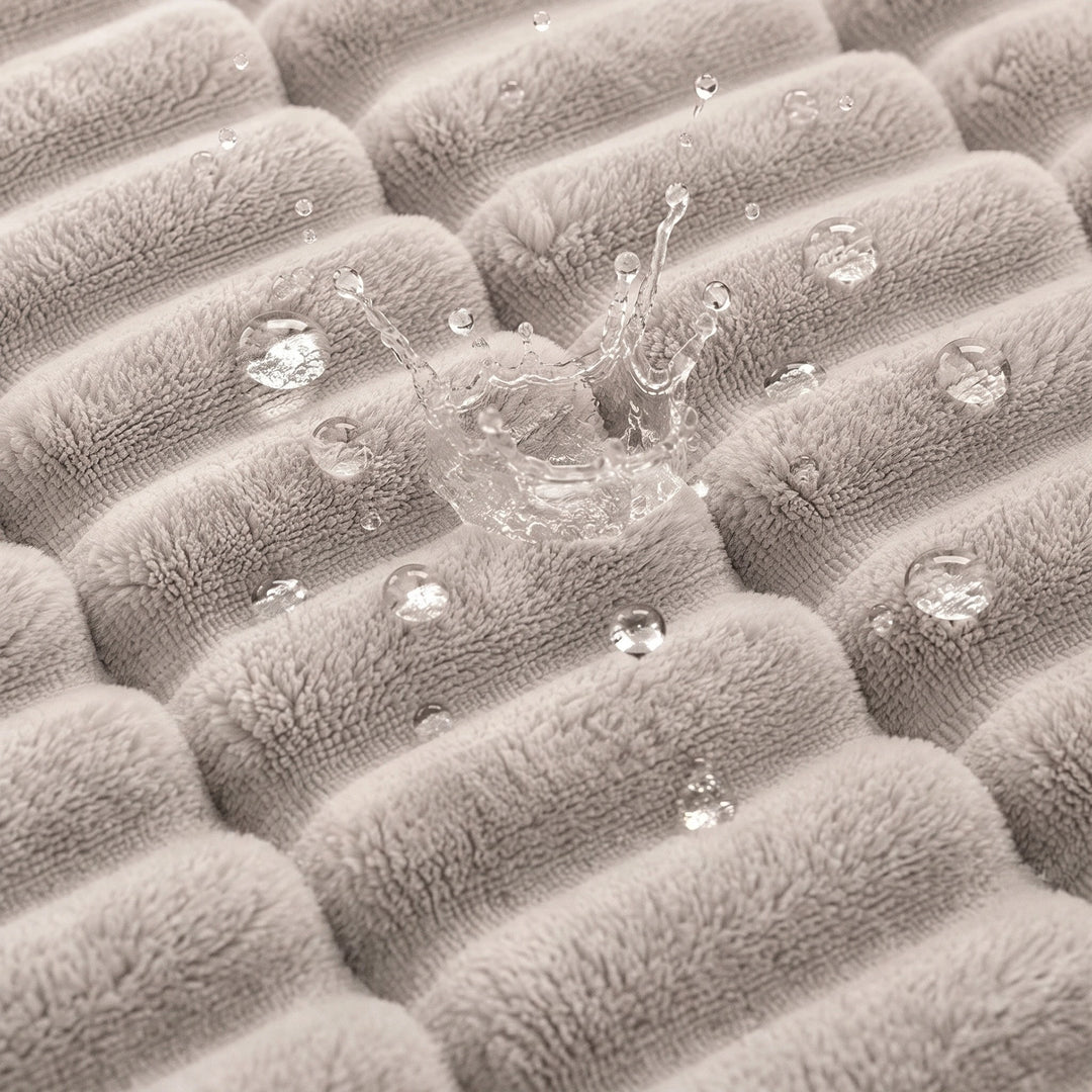 Waterproof One Piece Flannel Sofa Cover with Non Slip Backing and Washable Design