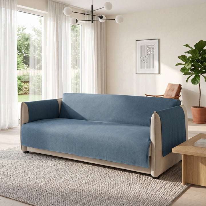 Waterproof One Piece Sofa Cover with Non Slip Backing and Chenille Fabric