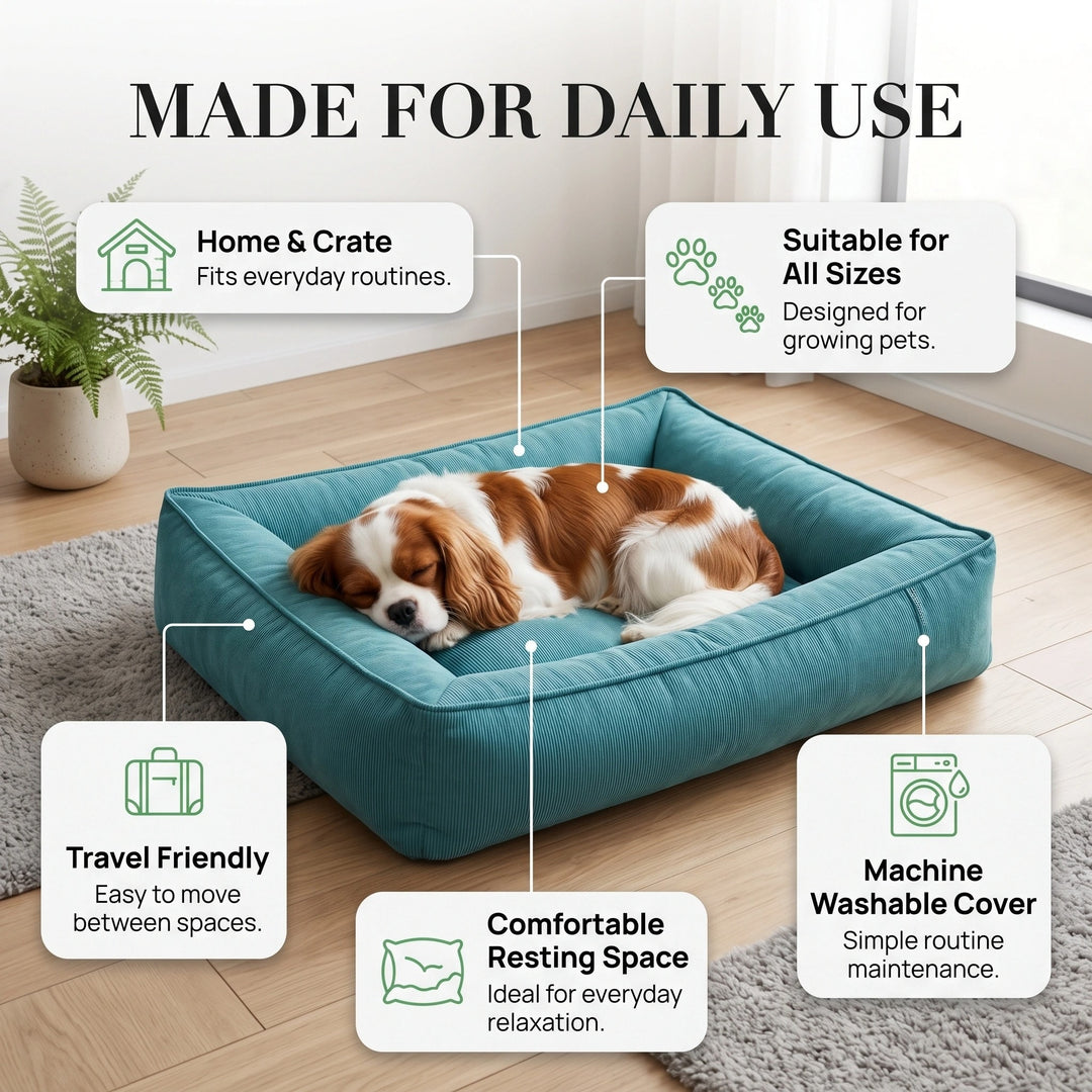 Waterproof Orthopedic Large Dog Bed with Raised Surround Support and Washable Cover