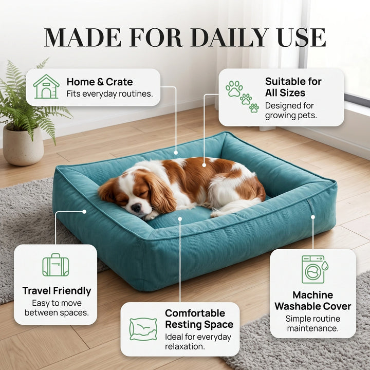 Waterproof Orthopedic Large Dog Bed with Raised Surround Support and Washable Cover