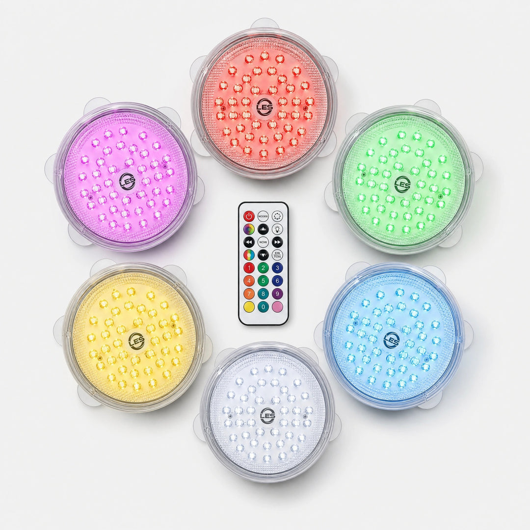 Waterproof Submersible LED Light with Remote Control and 16 Colours