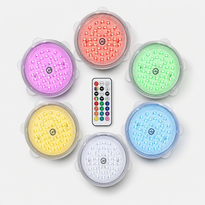 Waterproof Submersible LED Light with Remote Control and 16 Colours