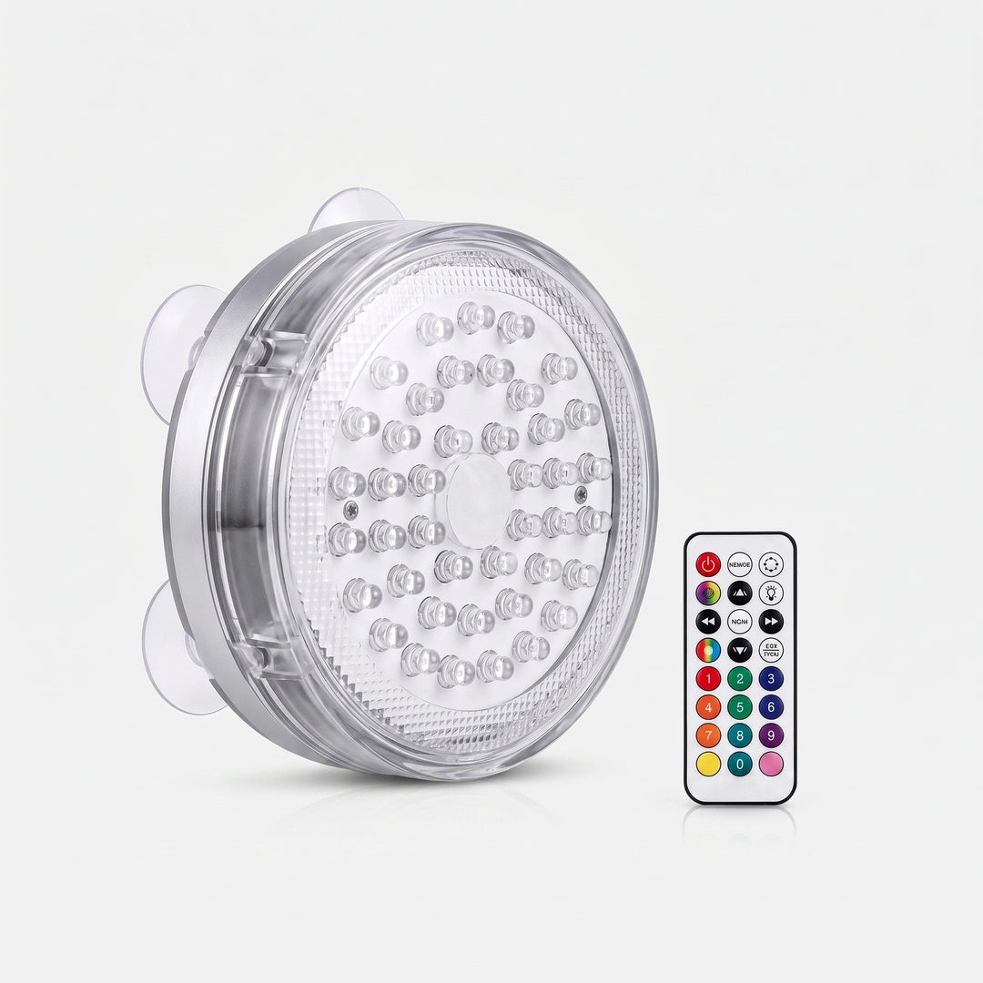 Waterproof Submersible LED Light with Remote Control and 16 Colours