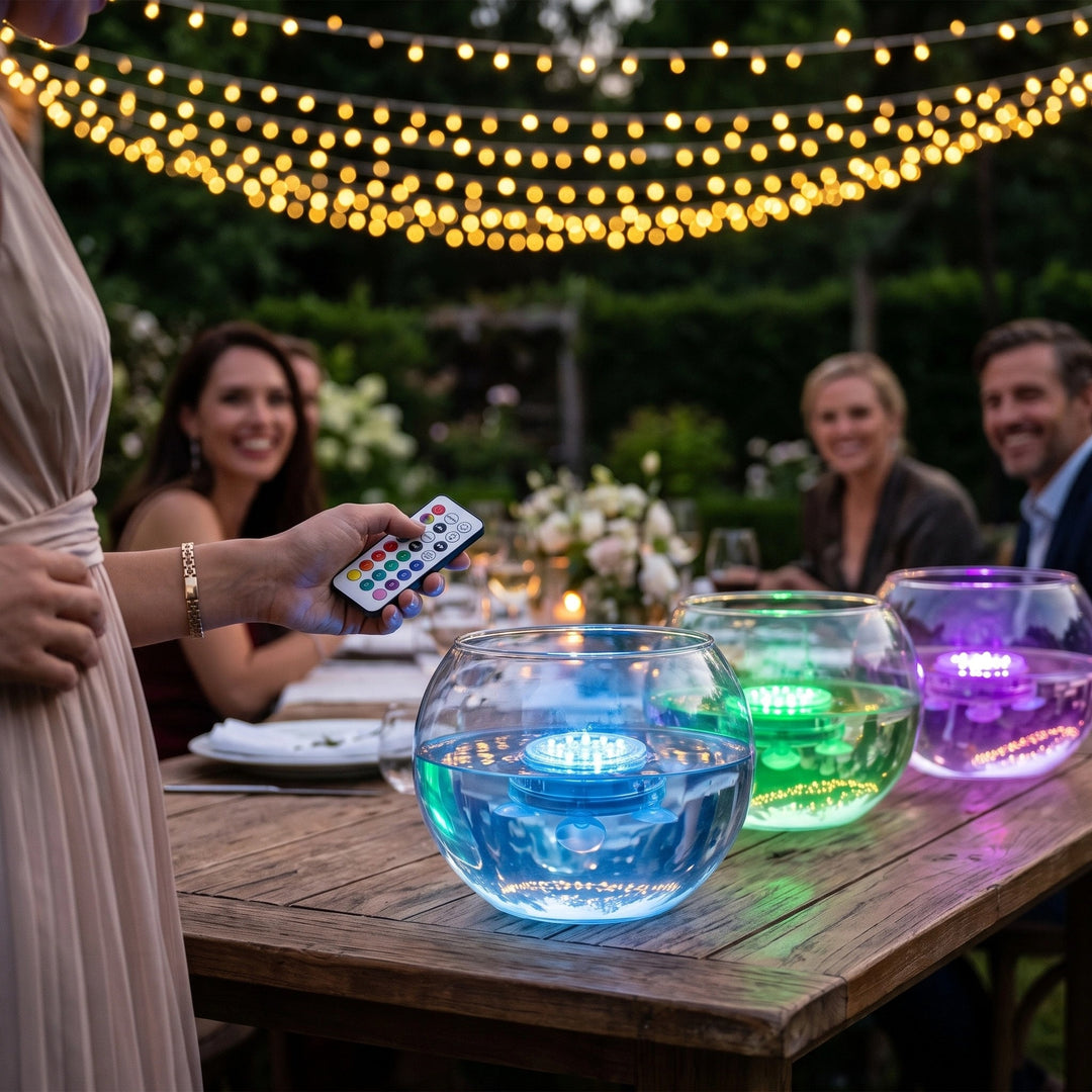 Waterproof Submersible LED Light with Remote Control and 16 Colours