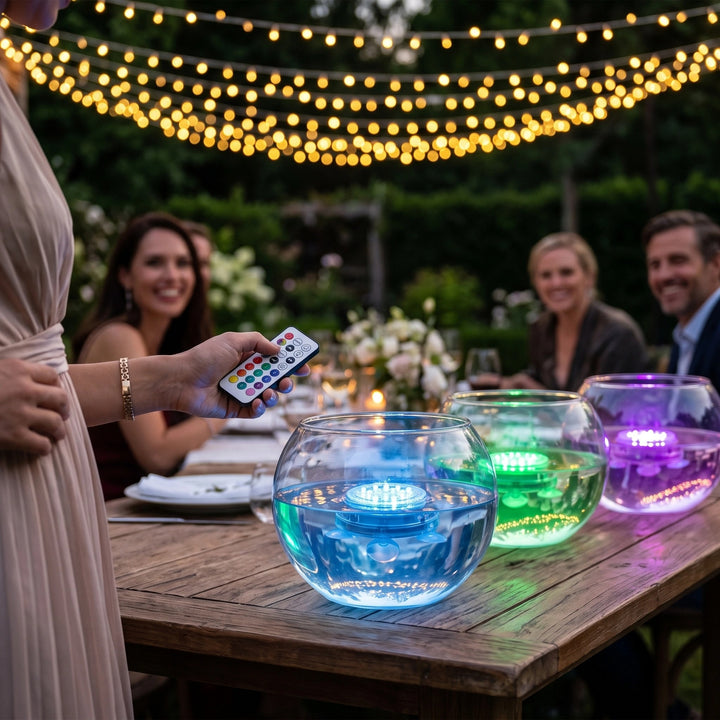 Waterproof Submersible LED Light with Remote Control and 16 Colours