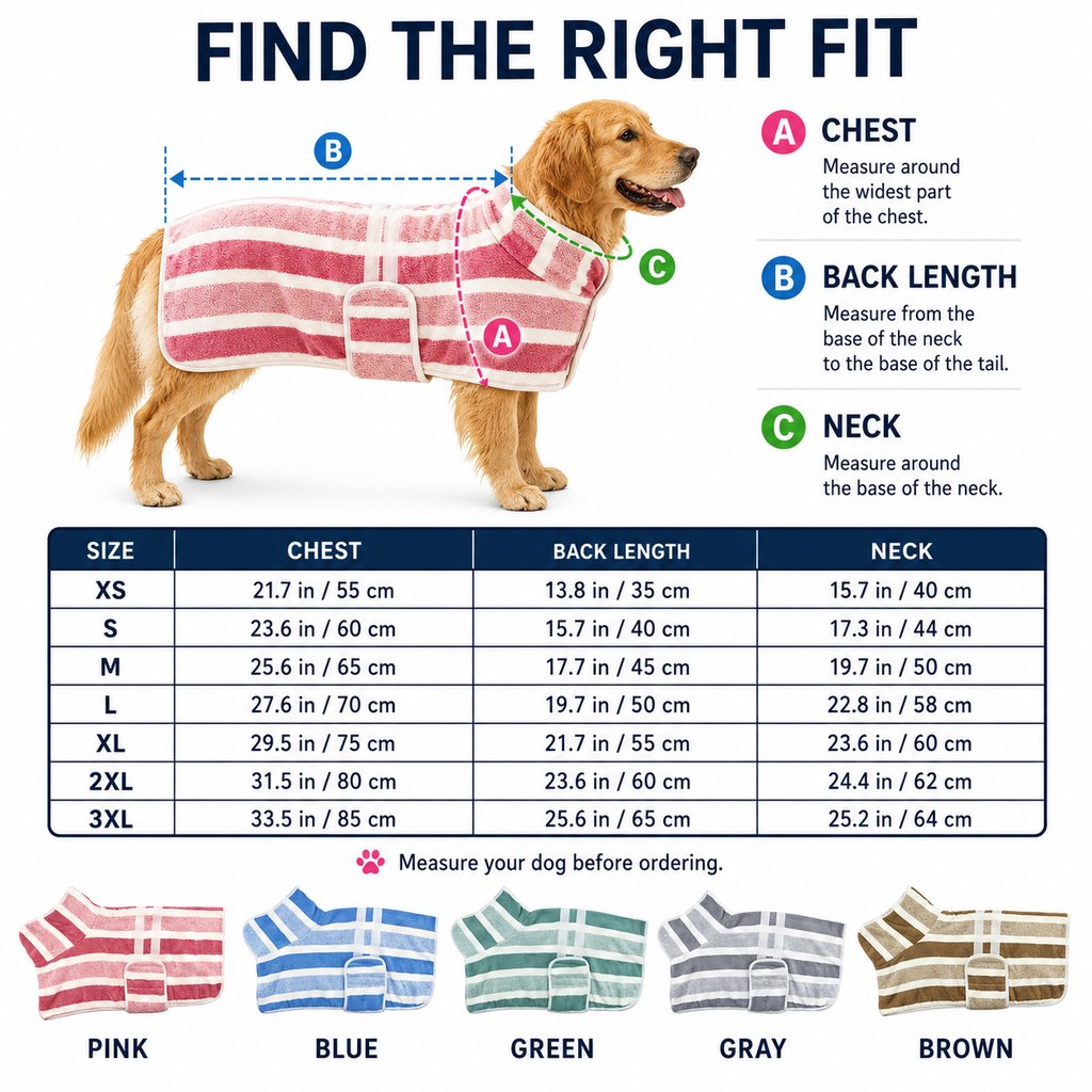 Wearable Microfiber Dog Drying Towel