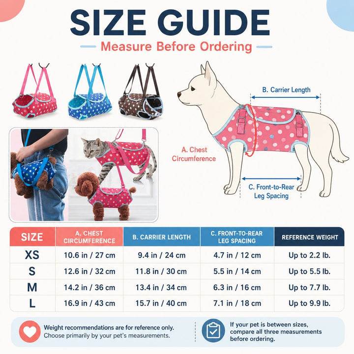 Wearable Pet Carrier Harness for Small Dogs & Cats