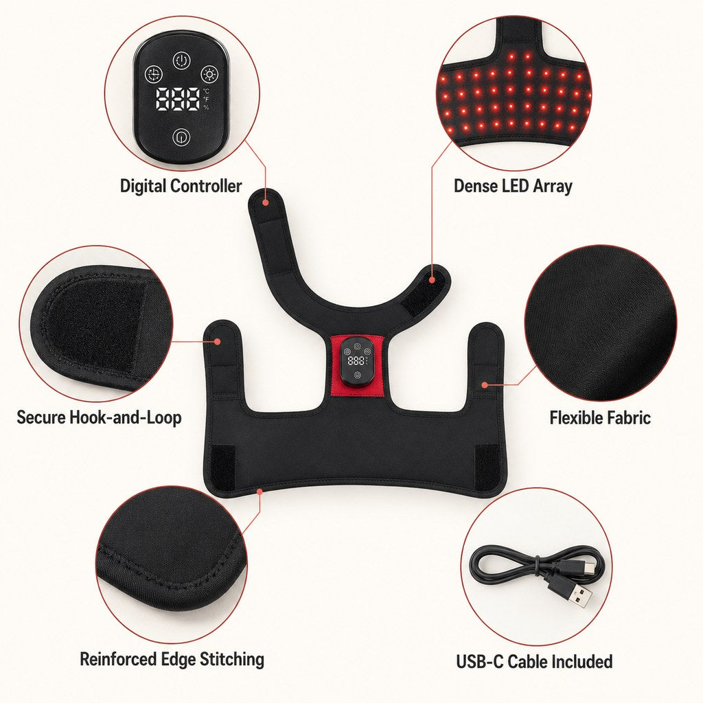 Wearable Red & Near-Infrared Hip Wrap for Dogs | Hands-Free At-Home Hip-Area Light Care