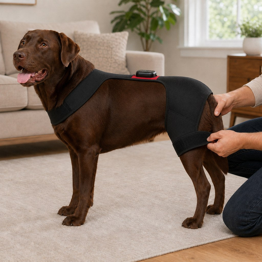 Wearable Red & Near-Infrared Hip Wrap for Dogs | Hands-Free At-Home Hip-Area Light Care