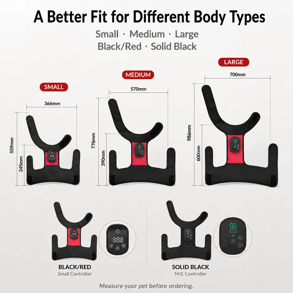 Wearable Red & Near-Infrared Hip Wrap for Dogs | Hands-Free At-Home Hip-Area Light Care