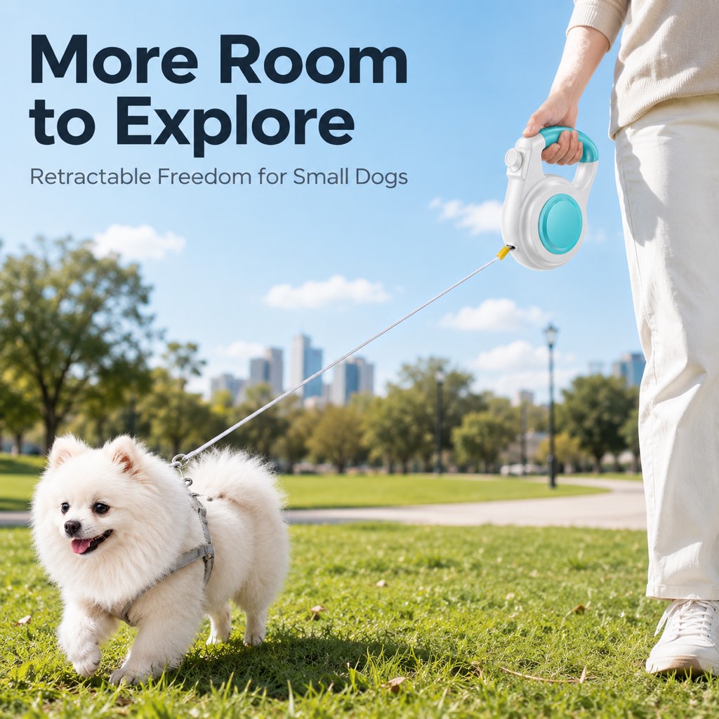 Rechargeable Light-Up Retractable Dog Leash for Night Walks