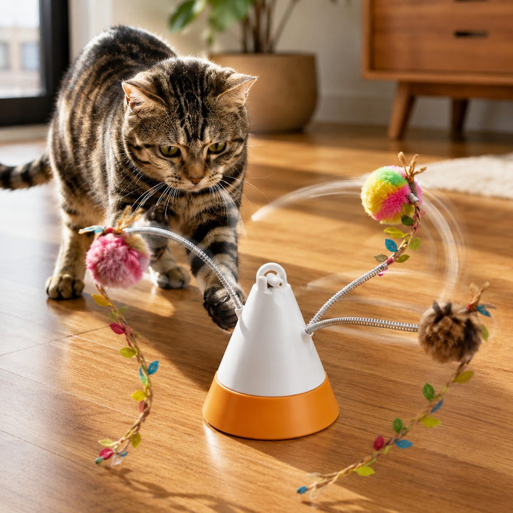 MiaSpin 360 Magnetic Rotating Cat Teaser Toy for Indoor Cats
