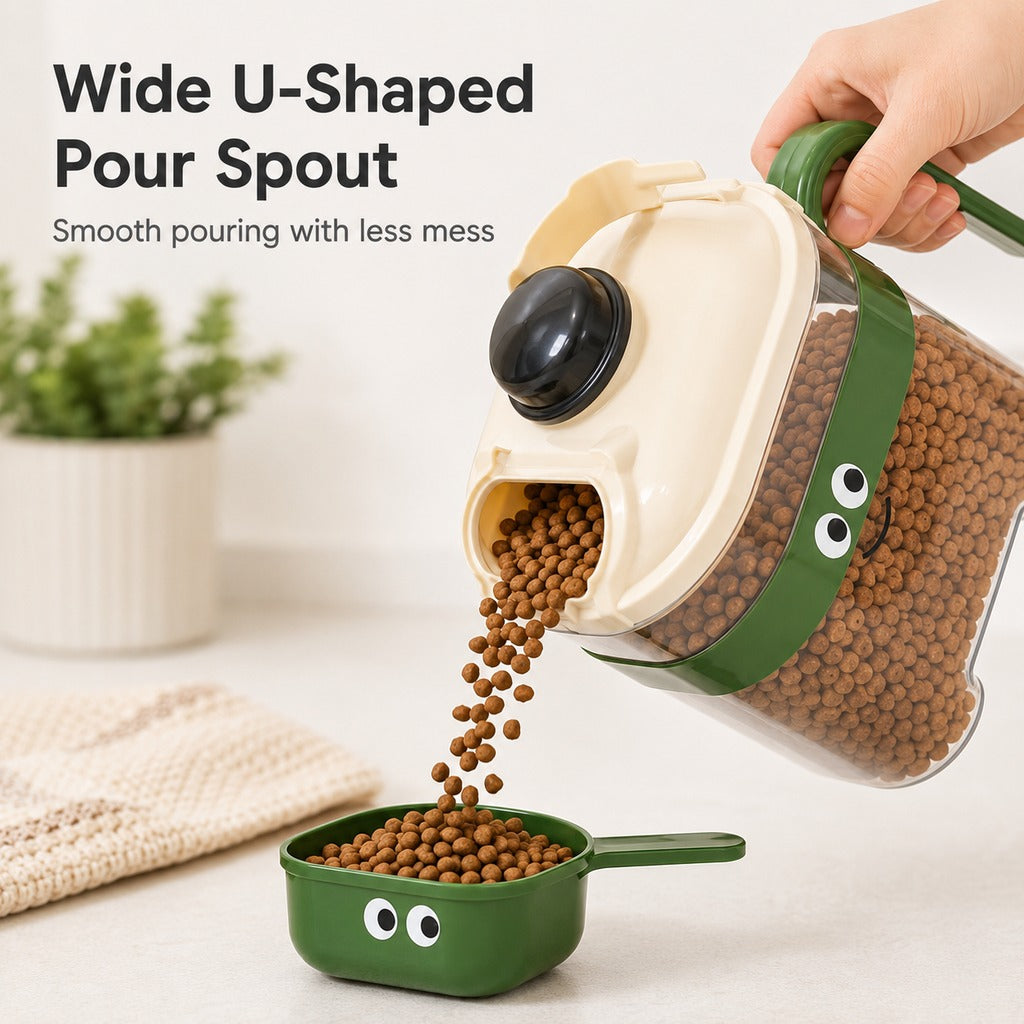 Sealed Pet Food Storage Container with Scoop for Cats & Dogs | Easy, Mess-Free Daily Feeding