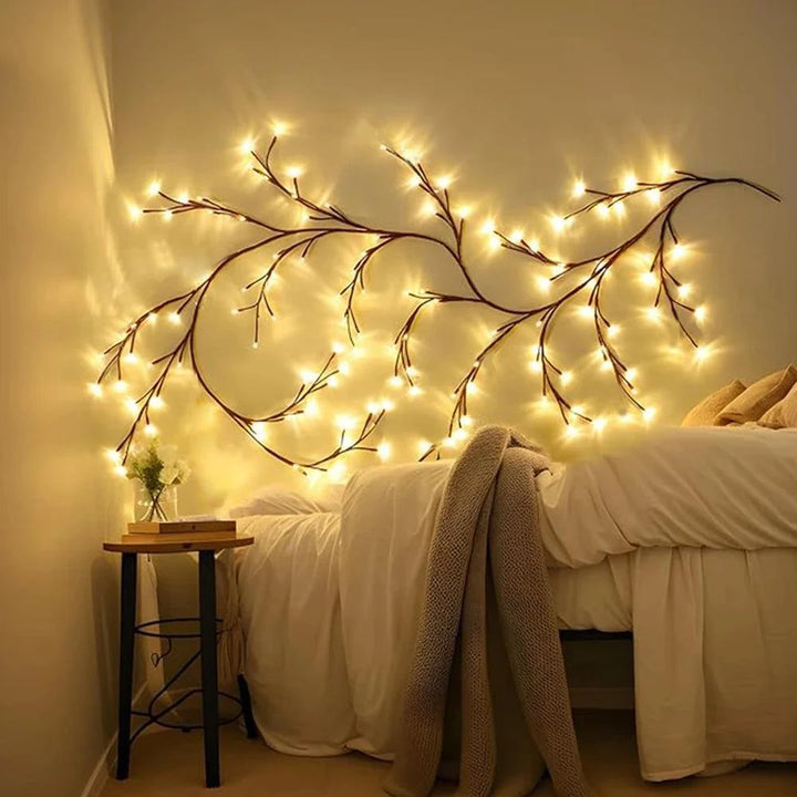 Willow Vine LED Wall Light - USB or Solar Powered, Decorative Branch