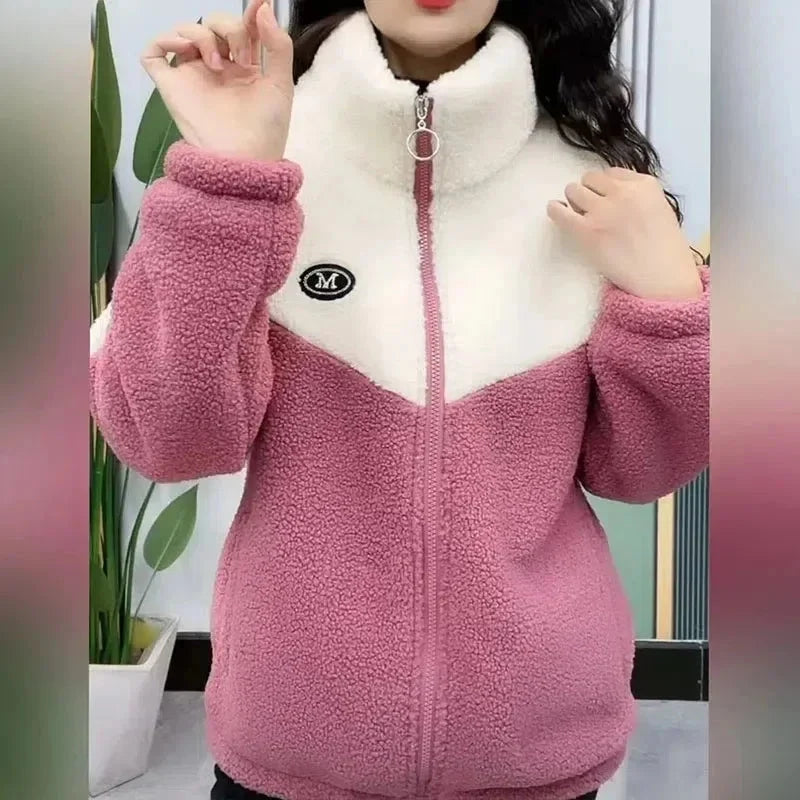 Women's Fleece-Lined Zip-Through Jacket for Autumn and Winter, image 11