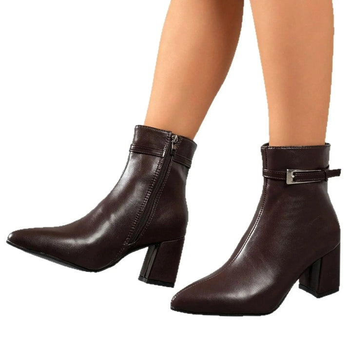 Women's Block-Heel Pointed-Toe Side-Zip Ankle Boots