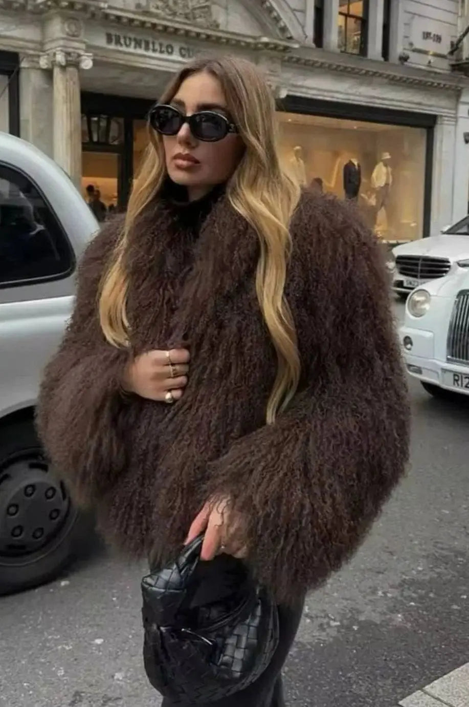 Women's Chic Faux Fur Shaggy Cropped Coat