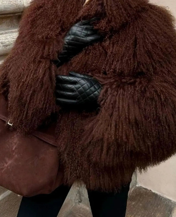 Women's Chic Faux Fur Shaggy Cropped Coat