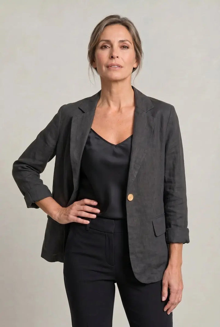 Women's Coat Lightweight Single-Button Relaxed Blazer Jacket