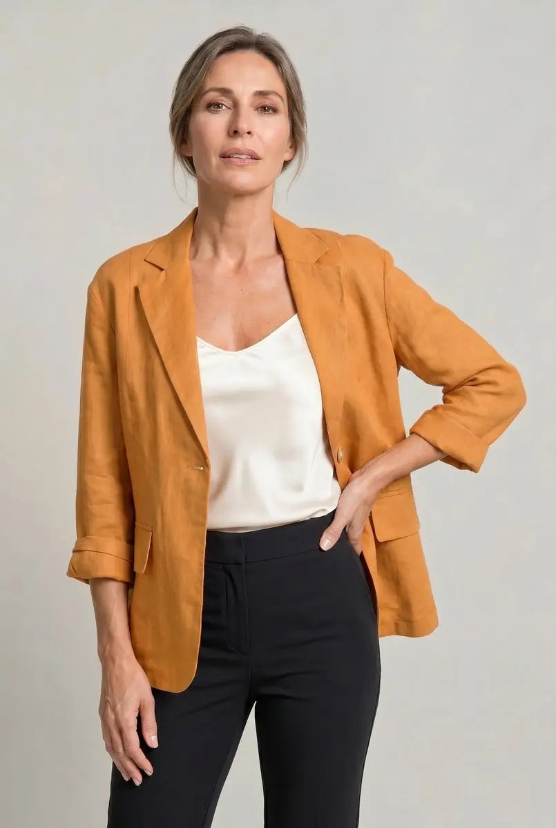 Women's Coat Lightweight Single-Button Relaxed Blazer Jacket